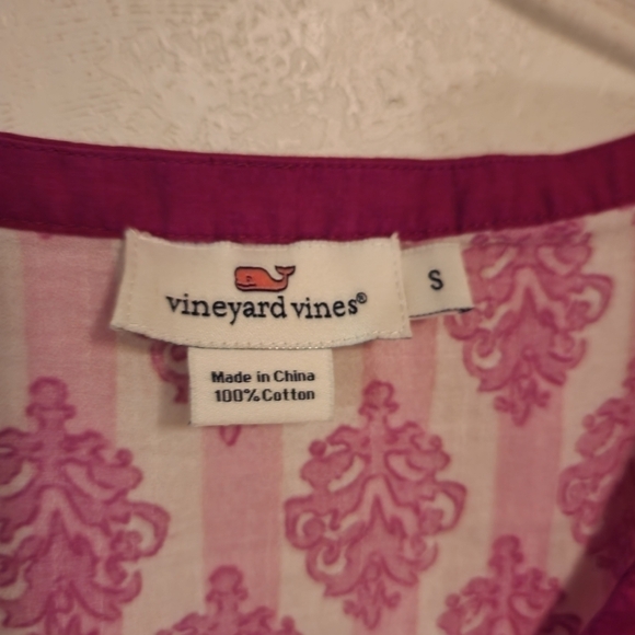 Vineyard Vines Cotton Cover Up Size S Cinched Waist Tassles - Picture 3 of 9